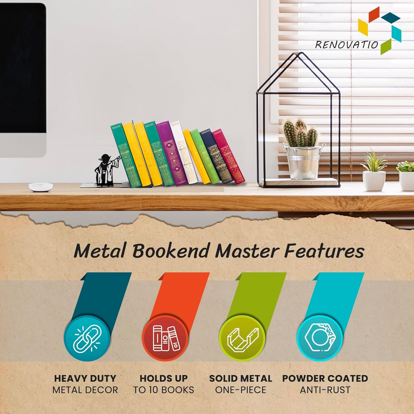 Metal Bookend / Office & Kids Room / Master / Black