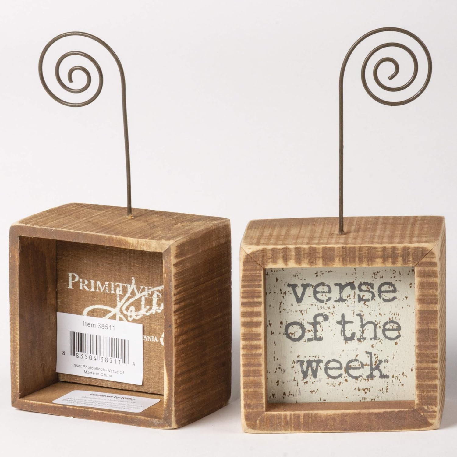 Wooden Inset Photo Holder Block / 3 x 3