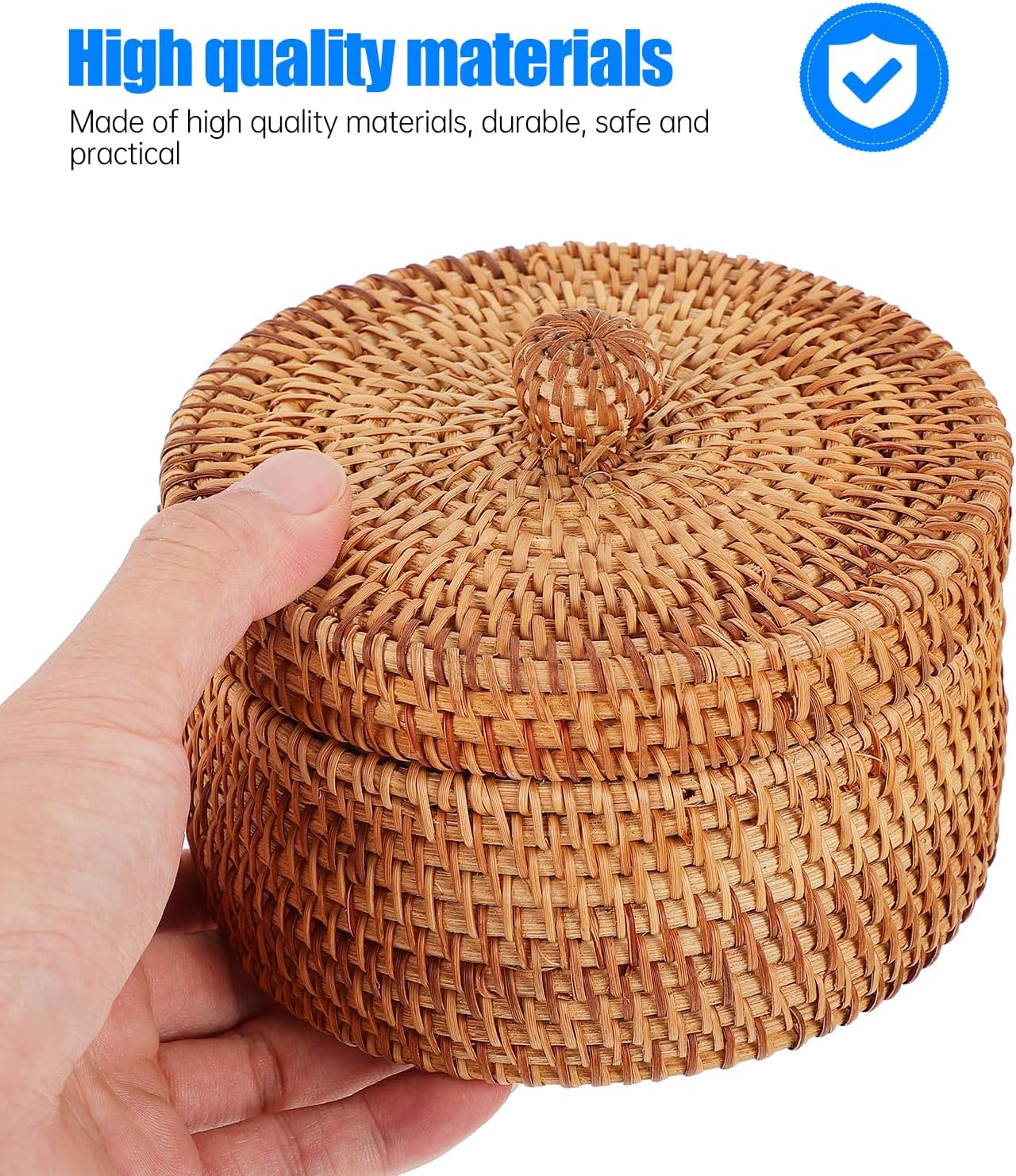 Small Round Wicker Basket for Desktop Organization