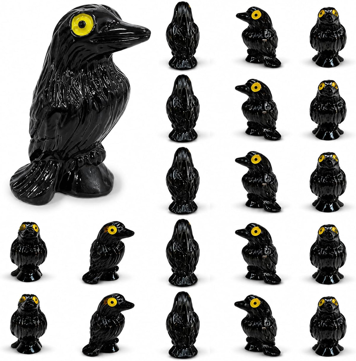 JUNEBRUSHS 50 Pcs Luminous Christmas Mini Resin Figurines