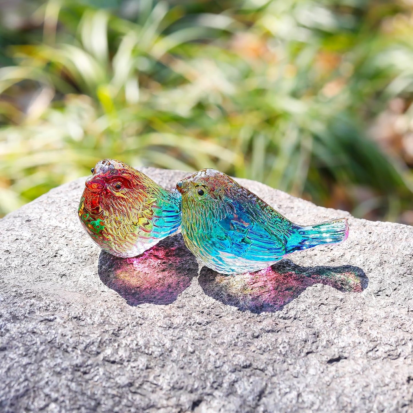 Crystal Birds Gifts for Women Men Bird Lovers Glass Bird Handmade Animal / Multicolor / Set of 2
