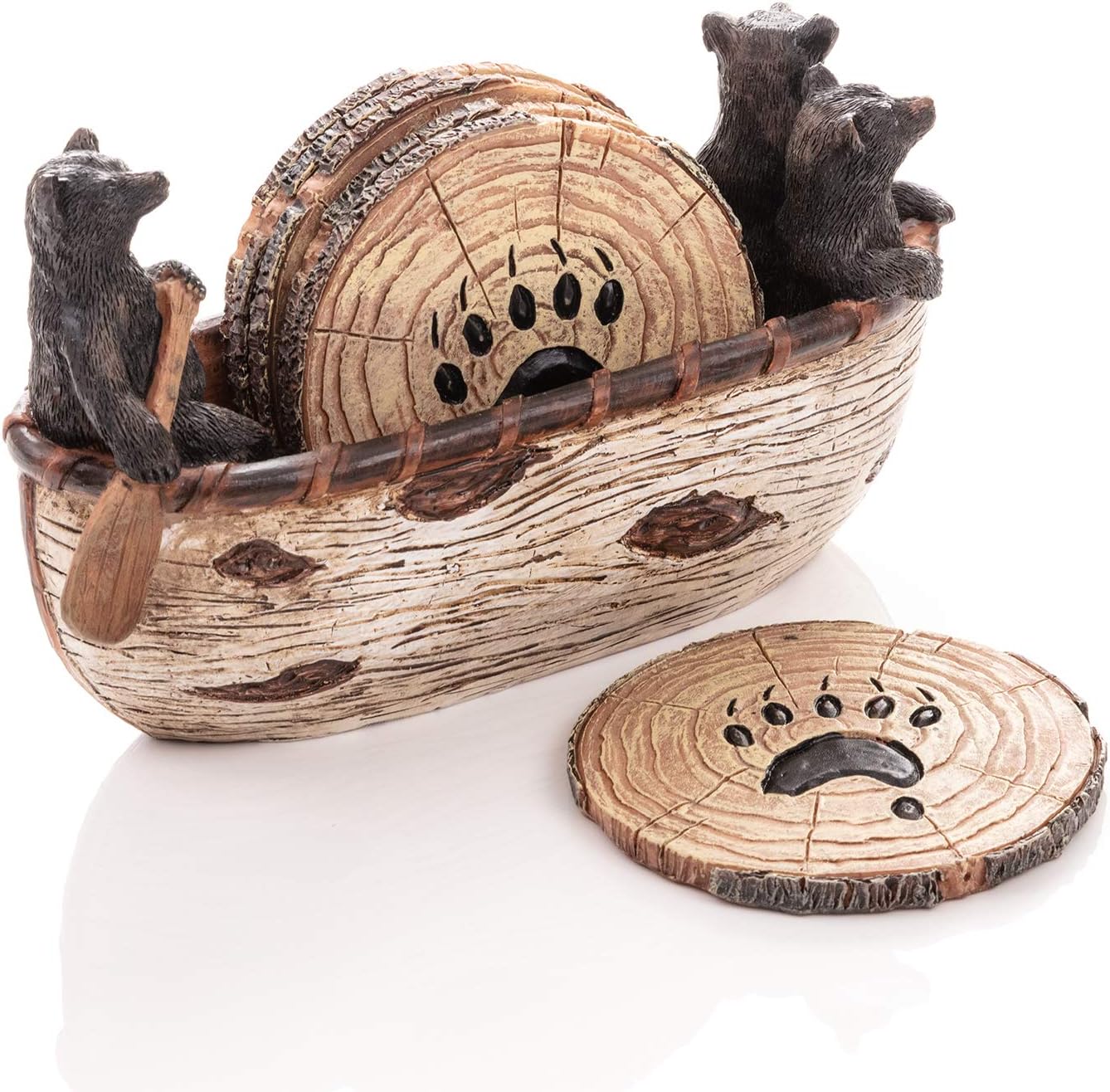 Adorable Bear Figurines / Bear Coaster / Black / Set of 6