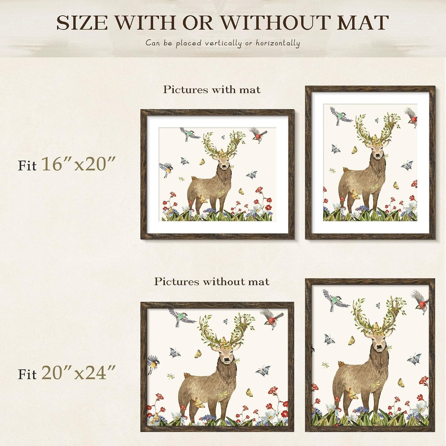 20x24 Rustic Brown Picture Frame, Poster Frame for Wall, 3 Pack | Fits 16x20 Photos With Mat or 20x24 Without Mat