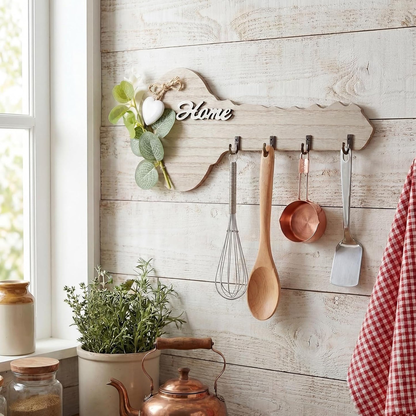 Rustic Wooden Home Key Holder Wall Decor
