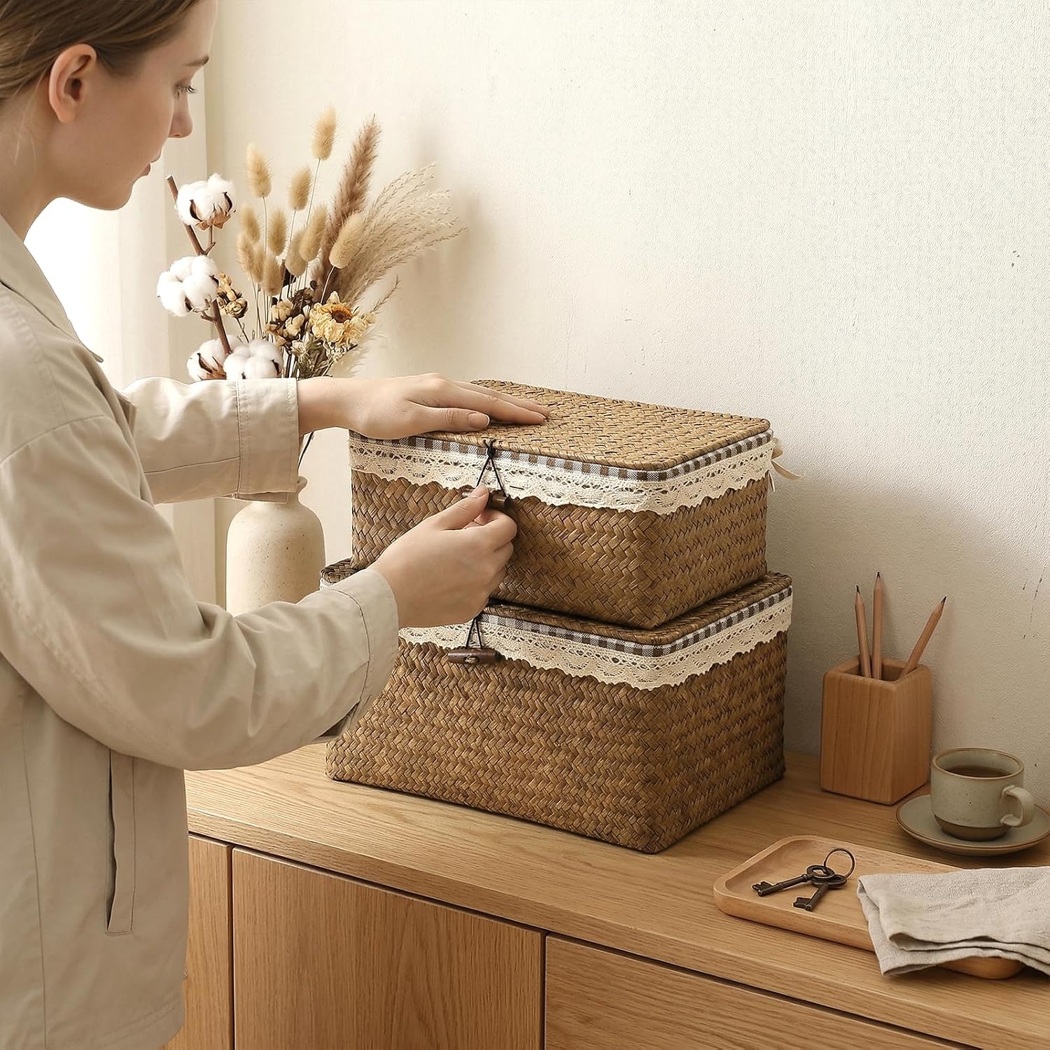 Seagrass Storage Baskets / Set of 2