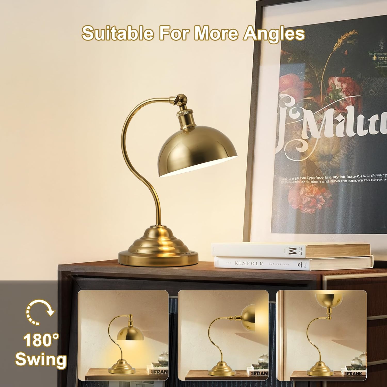 Battery Operated Desk Lamps / Brass