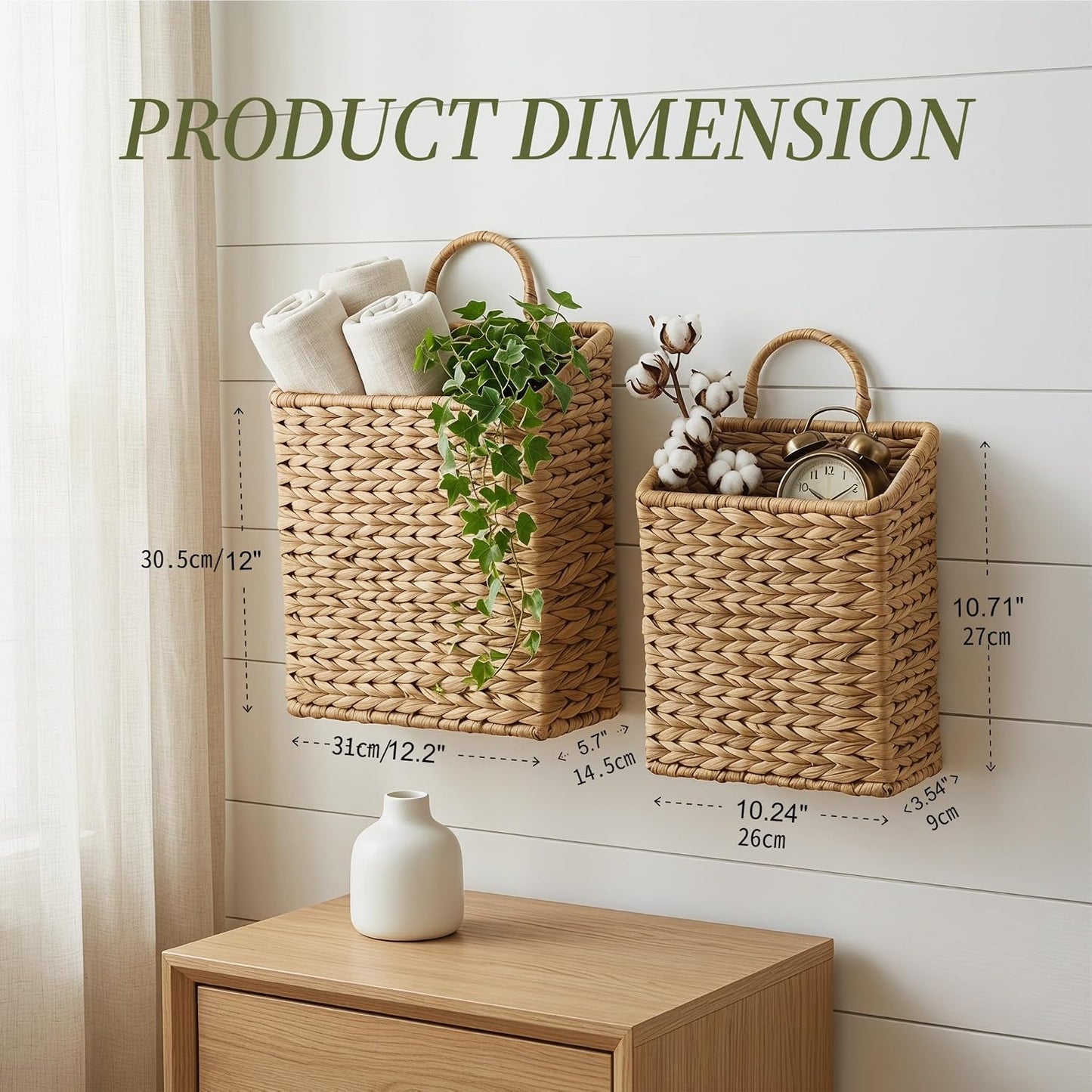 Wall Baskets / Hanging Storage Baskets / 12.20 x 5.71 x 12.01 / Set of 2