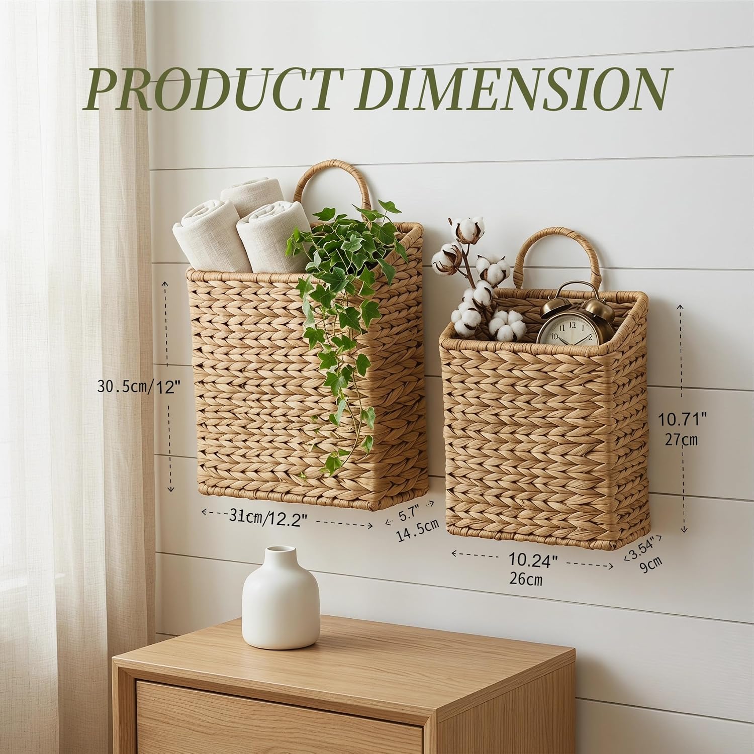 Wall Baskets / Hanging Storage Baskets / 12.20 x 5.71 x 12.01 / Set of 2