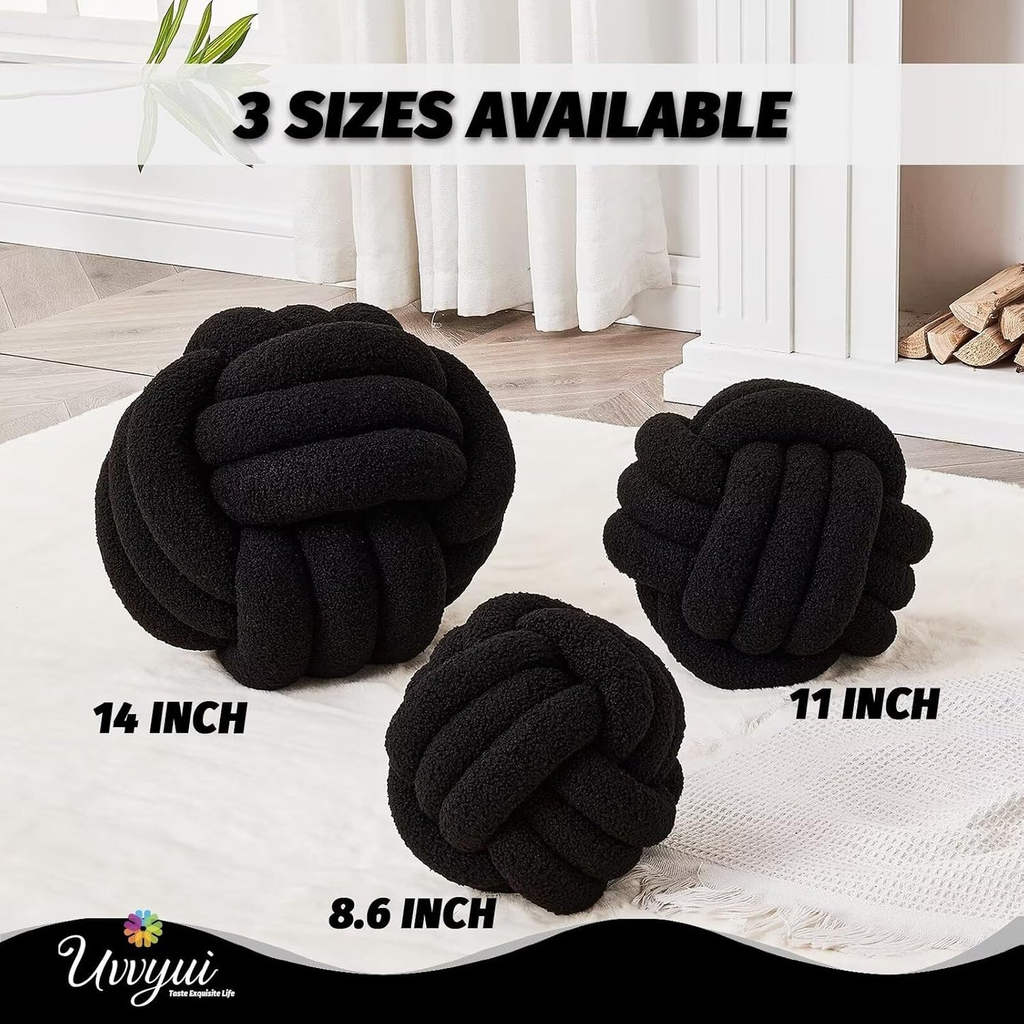 Knot Pillow Ball / Black / Small