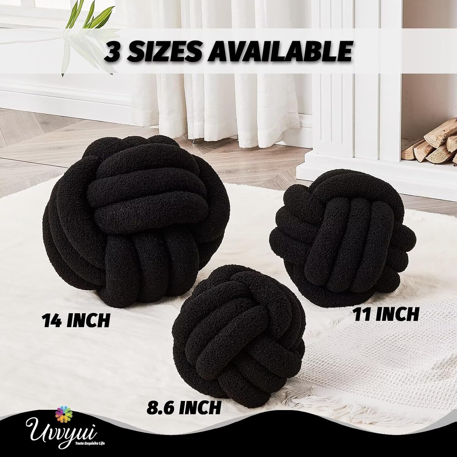 Knot Pillow Ball / Black / Small