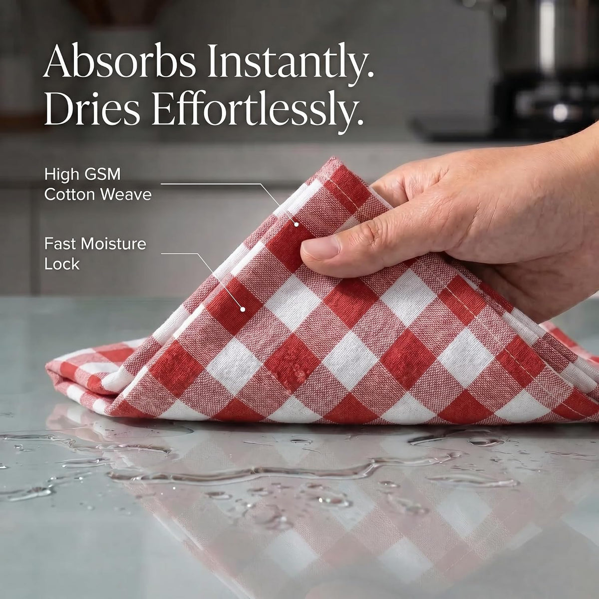 Urban Villa Kitchen Towels Cotton Dish Towels 20”x30” (Set of 6) Rust
