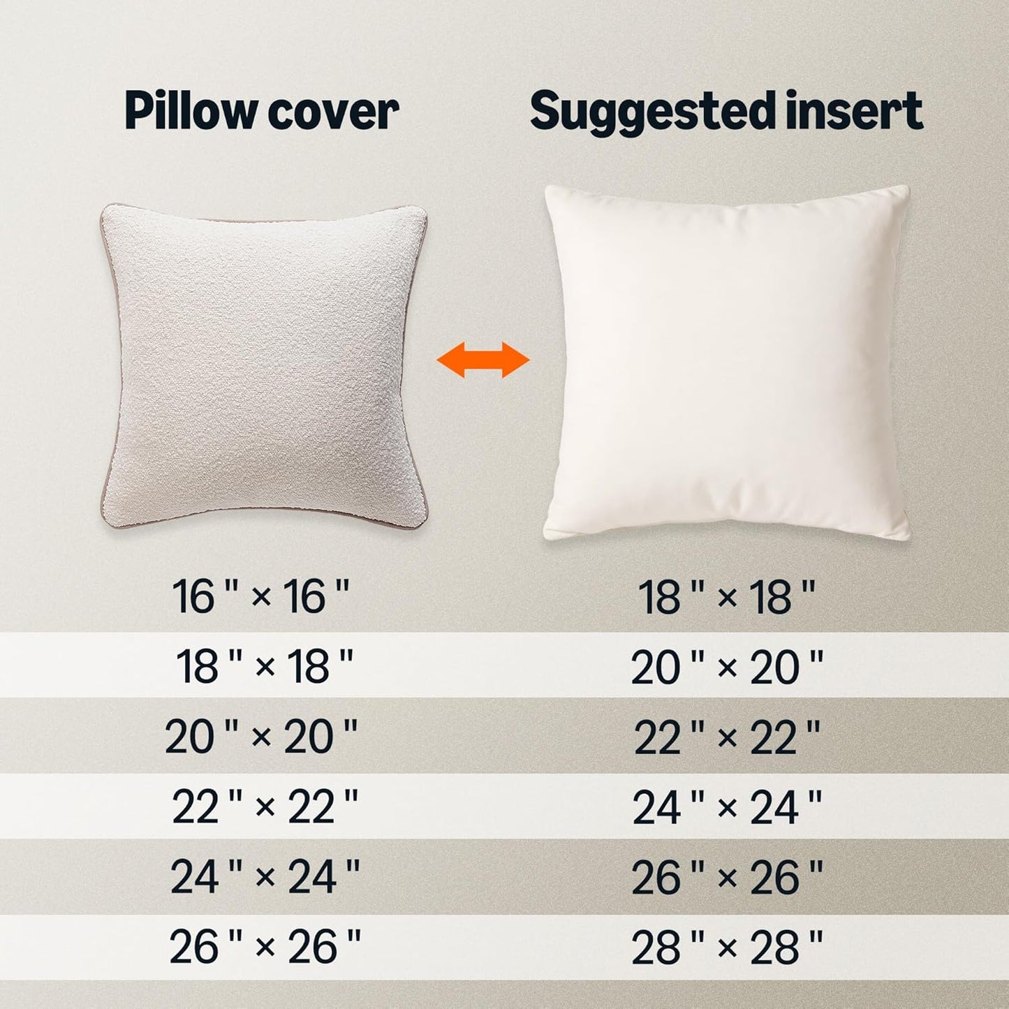 Boucle Throw Pillow Covers / White / 18 x 18 / Set of 2