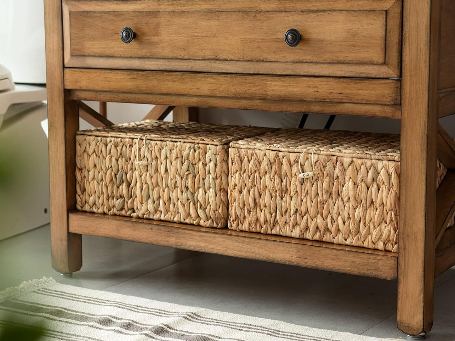 Wicker Basket / Storage Basket / Natural / 15"L x 11"W x 7"H