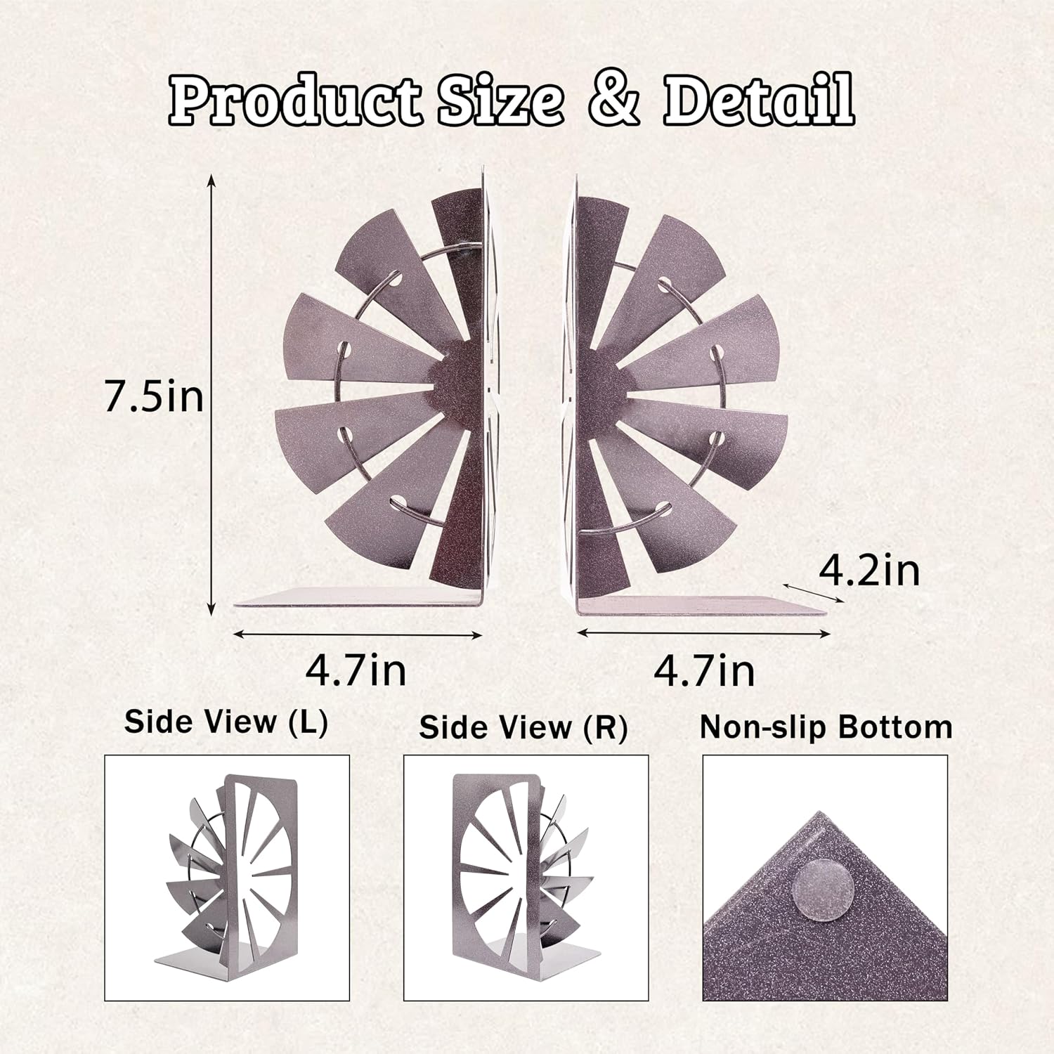 Rustic Windmill Bookends / Decorative Book Holders