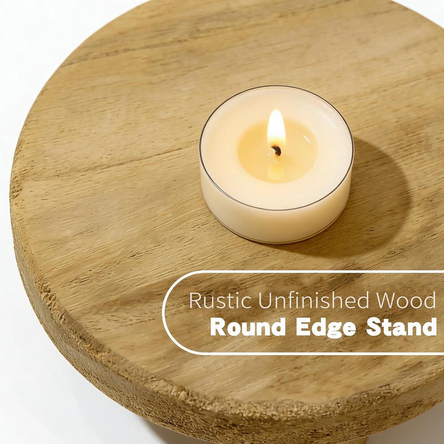 Solid Wood Plant Riser / Lightbrown / Natural / 10 Inch / Set of 3