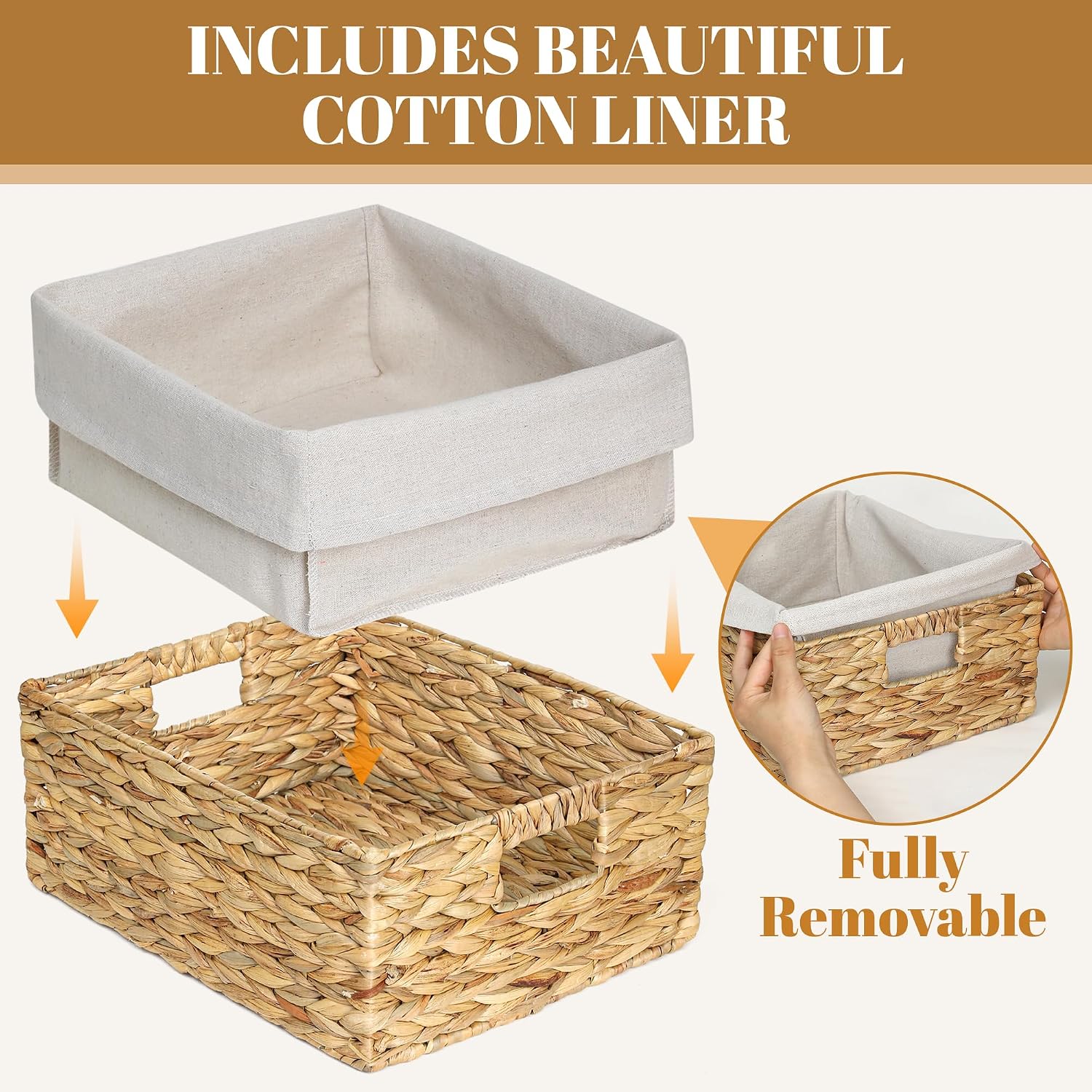 Hyacinth Woven Baskets / Set of 2