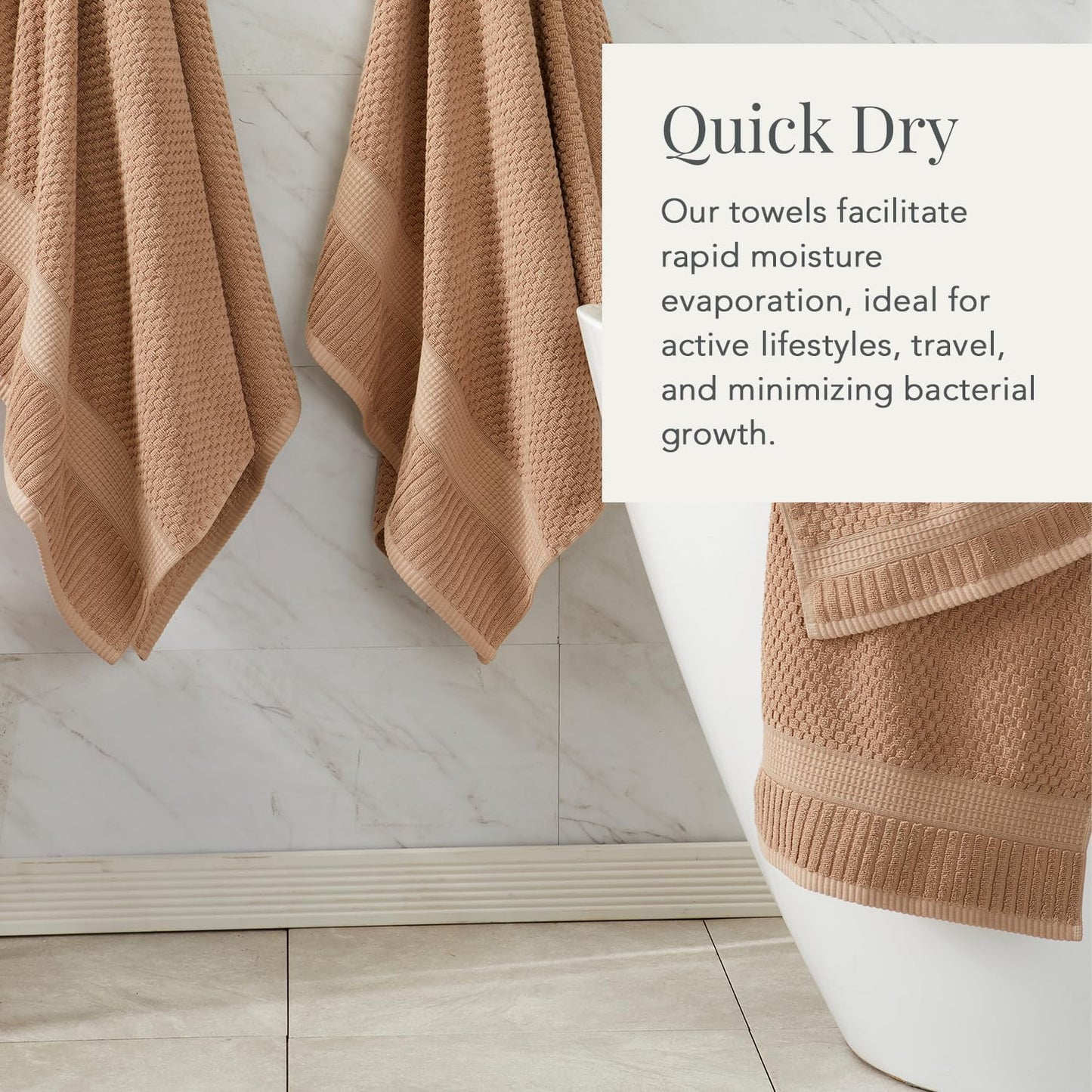 NY Loft 100% Cotton 2-Pack Oversized Bath Towel Set | Taupe | Quick-Dry | Two Oversized 35" x 70" Bath Towels / Bath