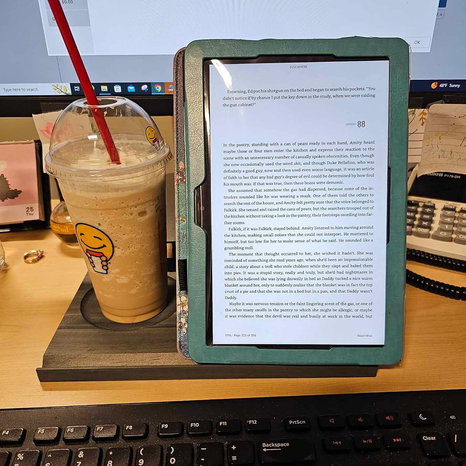 LITIVY Wooden Book Holder with Drink Holder, Wooden Triangle Bookmark Reading Rest with Slotted, Book Display Bookmark