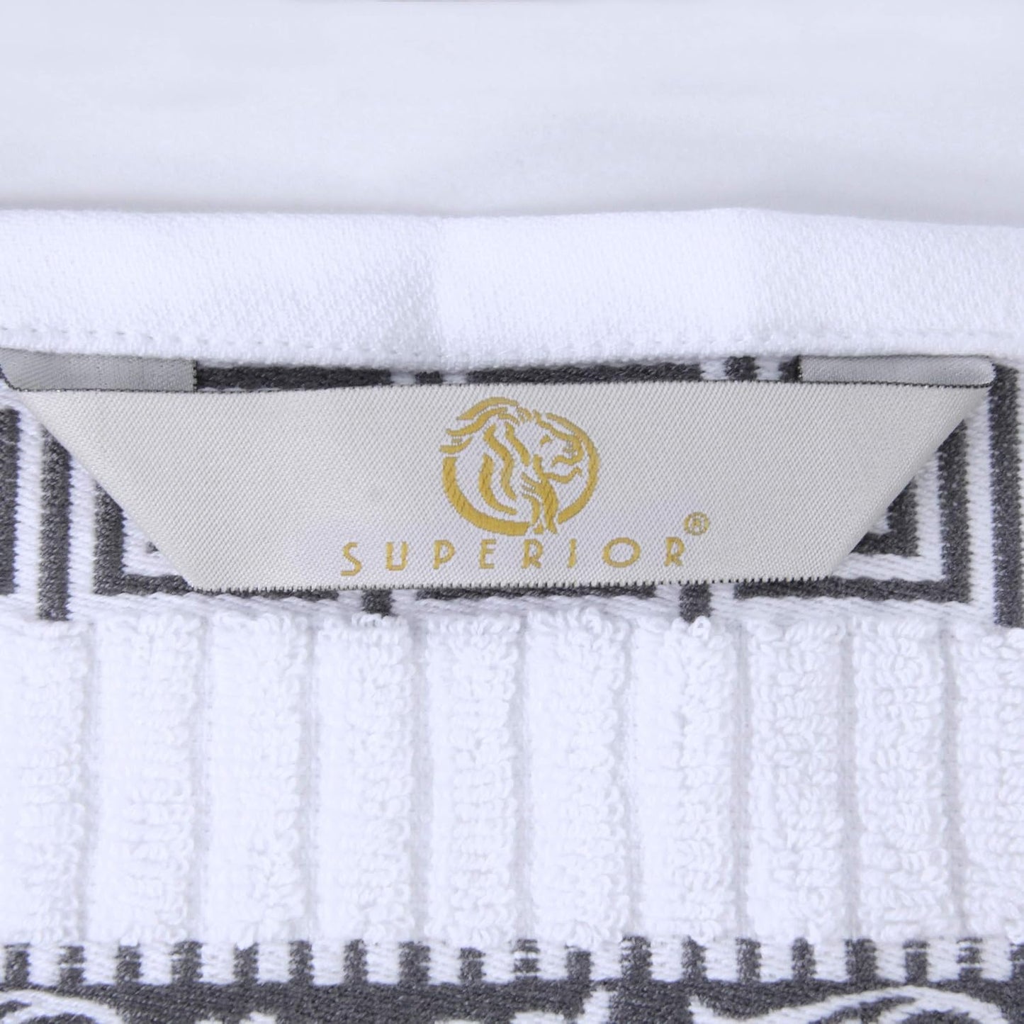 Superior 8-Piece Cotton Towel Set, Decorative Greek Pattern, Home Essentials, Absorbent Towels, Decor for Bathroom
