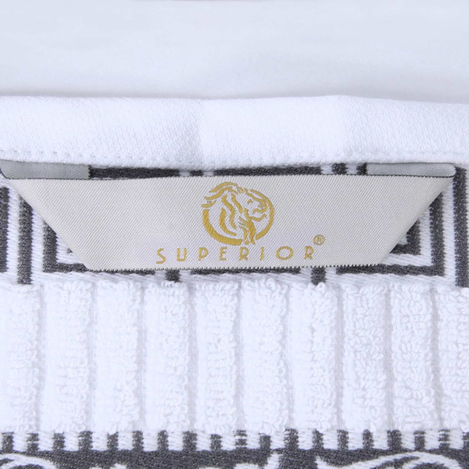 Superior 8-Piece Cotton Towel Set, Decorative Greek Pattern, Home Essentials, Absorbent Towels, Decor for Bathroom