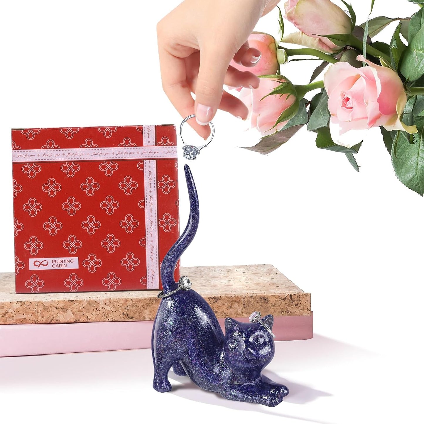 Ring Holder Ring Stand Organizer / Purple Cat