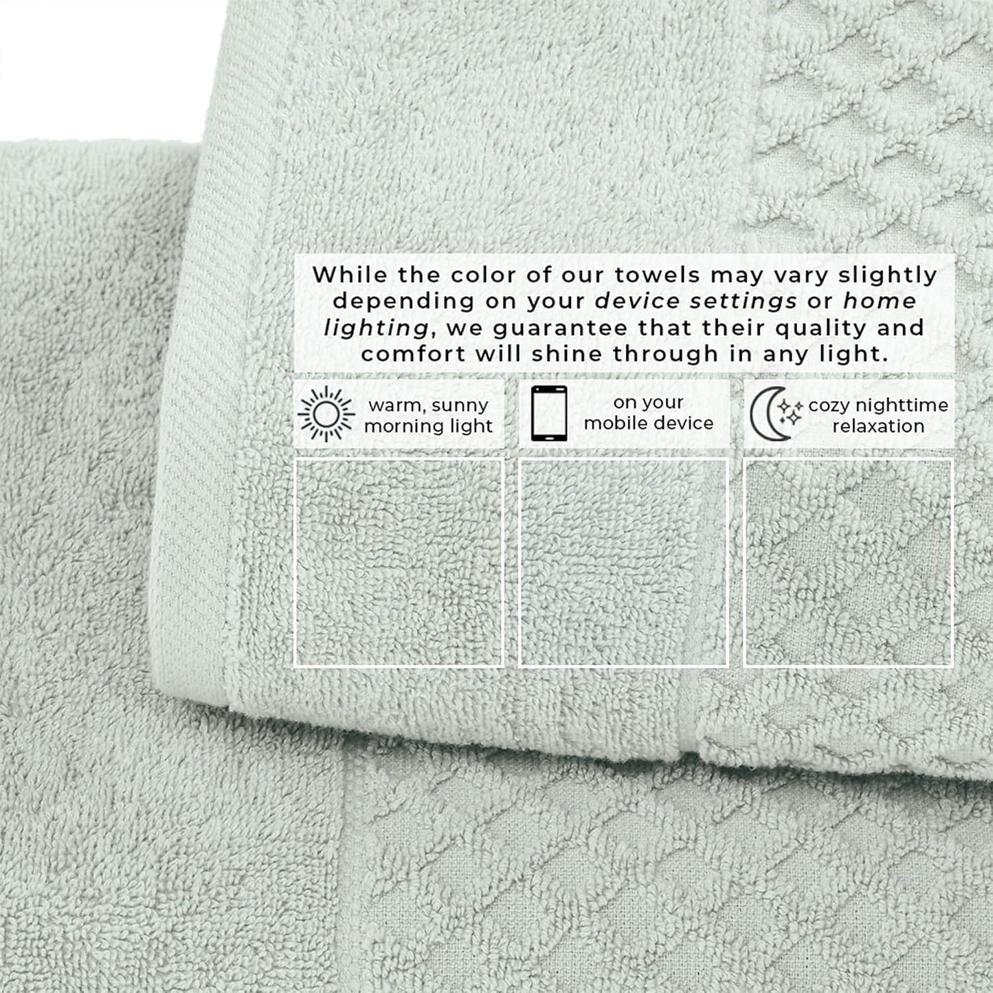 Great Bay Home Hand Towels - 100% Cotton 6 Pack 26x16 Hand Towel Set - Absorbent, Durable, Quick-Dry Towels for
