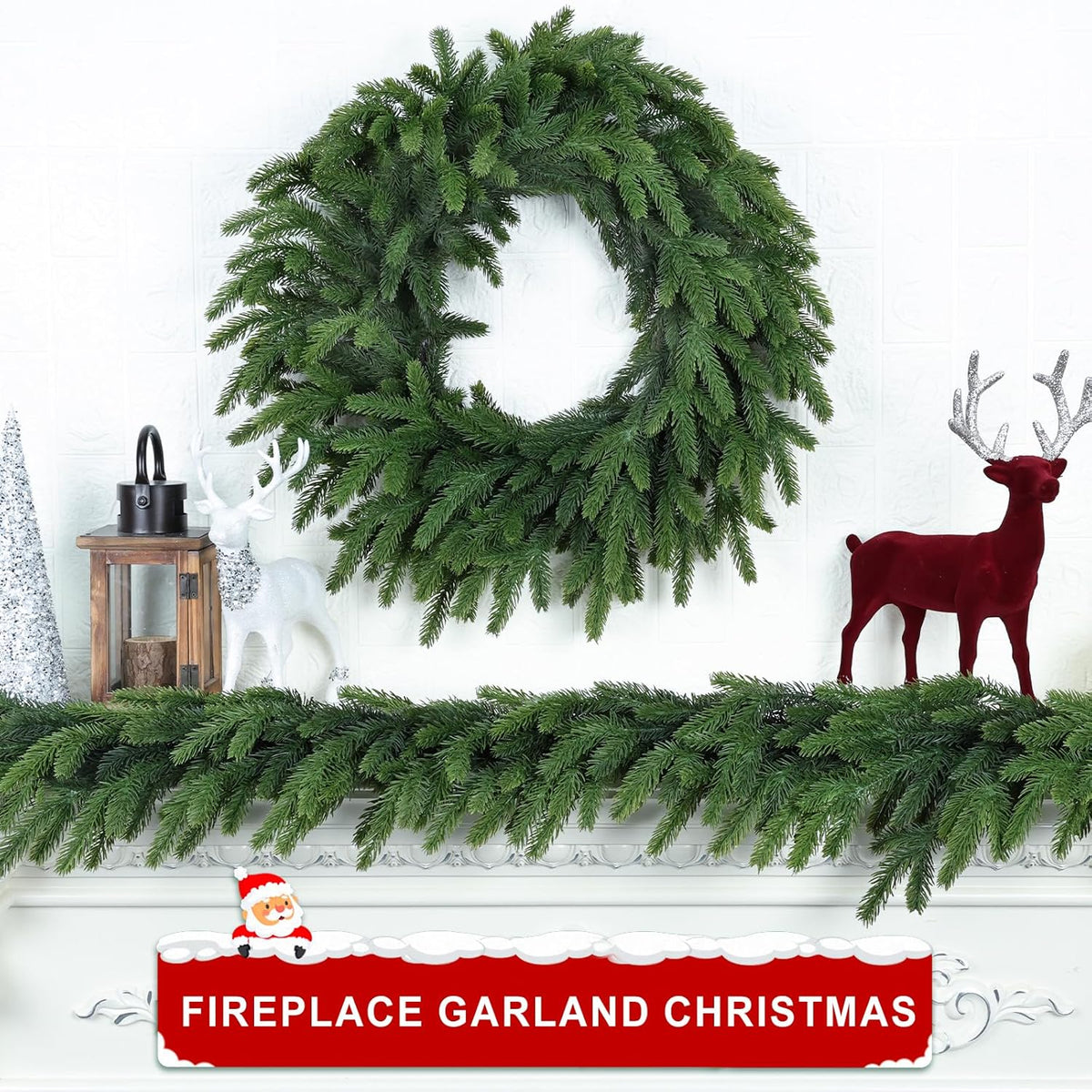 6Ft Christmas Garland Realistic Fuller,Natural Droopy,Lifelike Xmas Green Pine Cedar Mantle Garland for Table Mantle