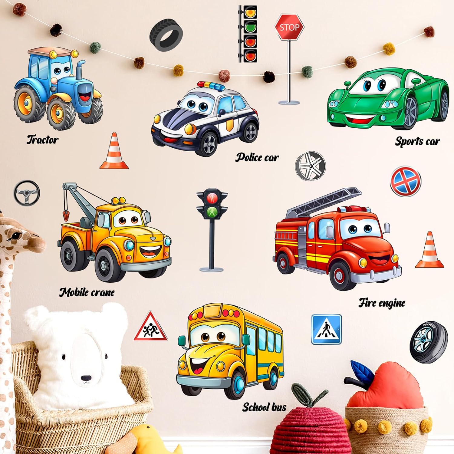 Cartoon Car Wall Stickers