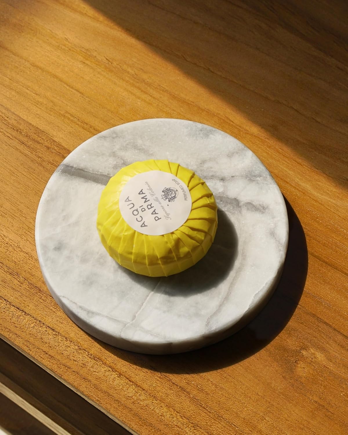 Round Marble Dish Tray- Grey Marble / Natural