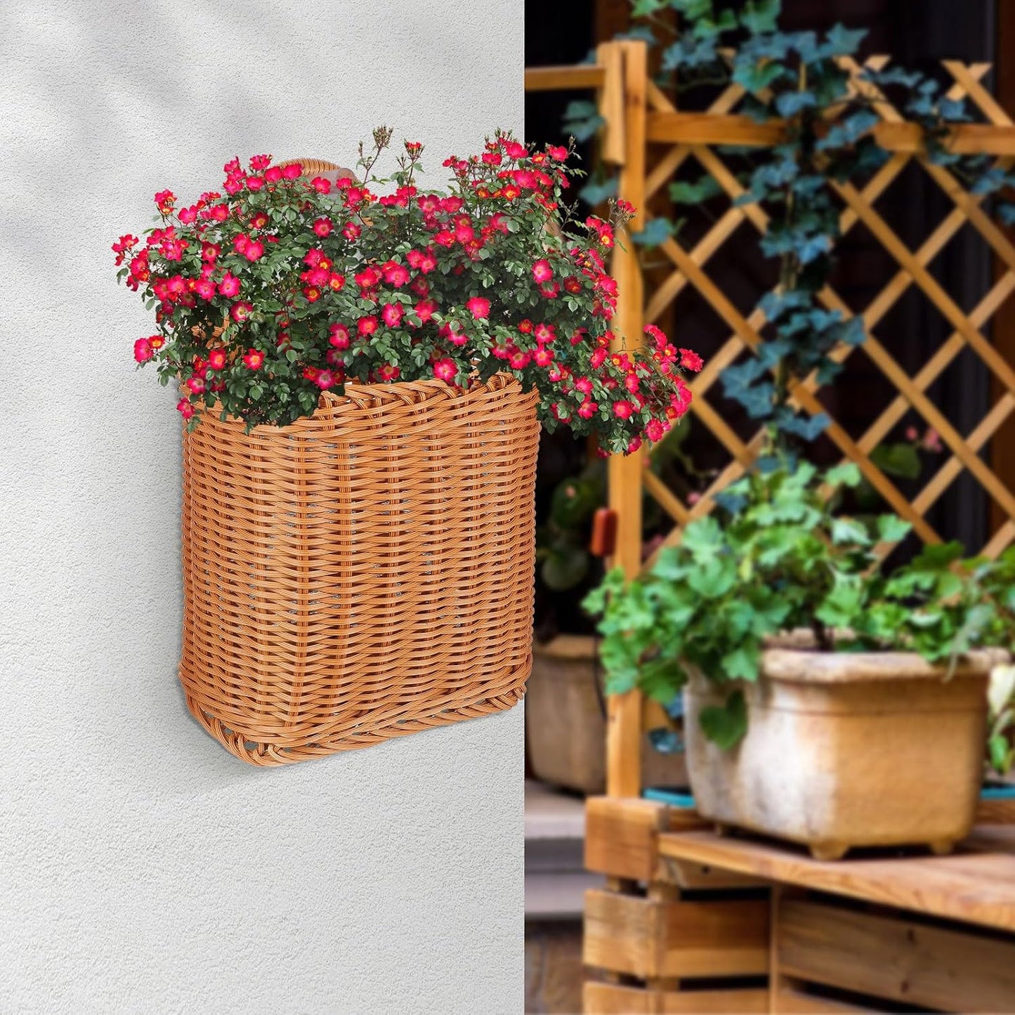 Kitchenware Hanging Basket Wall Hanging Flower Baskets Front Door Hanging Basket Woven Hanging