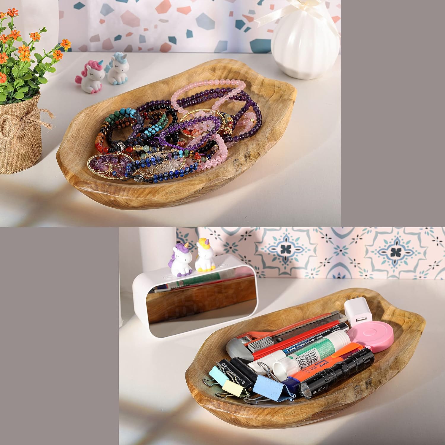 Handmade Wood Serving Platter Tray Plate / Natural