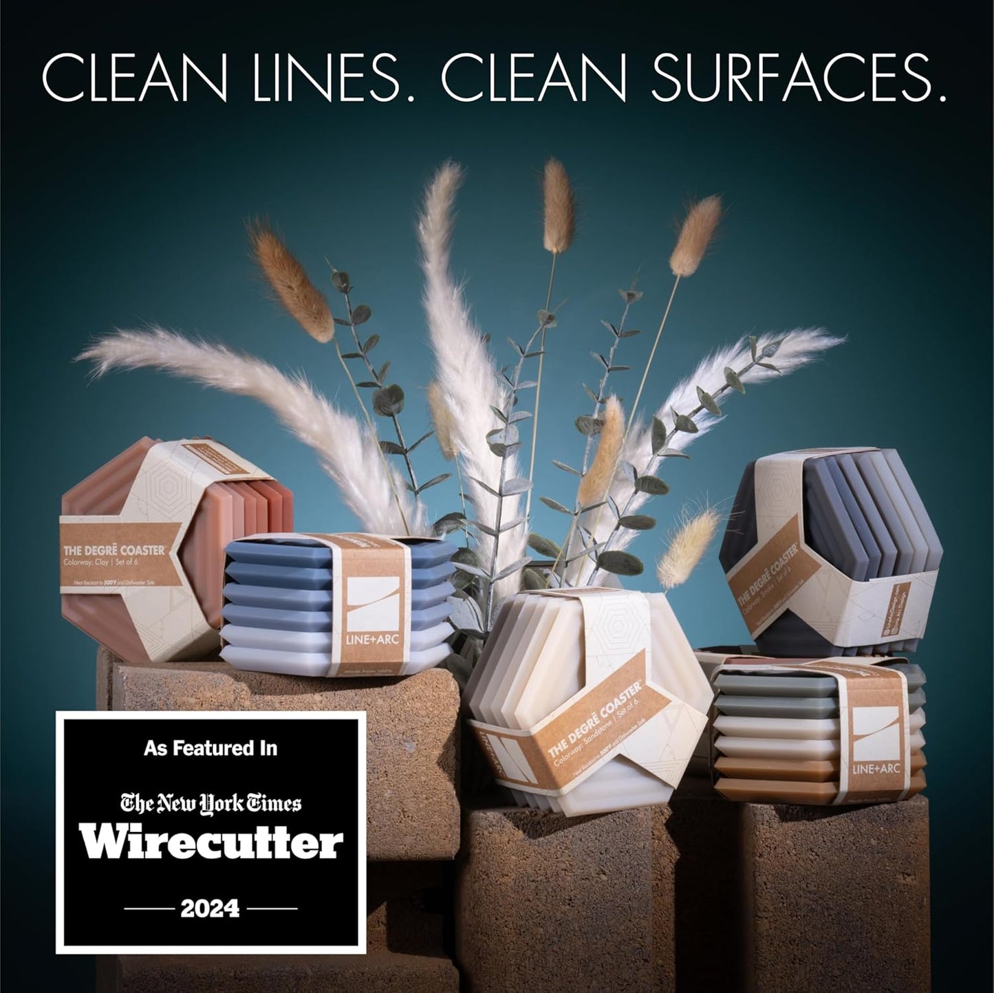 Extra Thick Silicone Coasters . Waterproof Anti-Stain Dishwasher-Safe / Indigo Wash