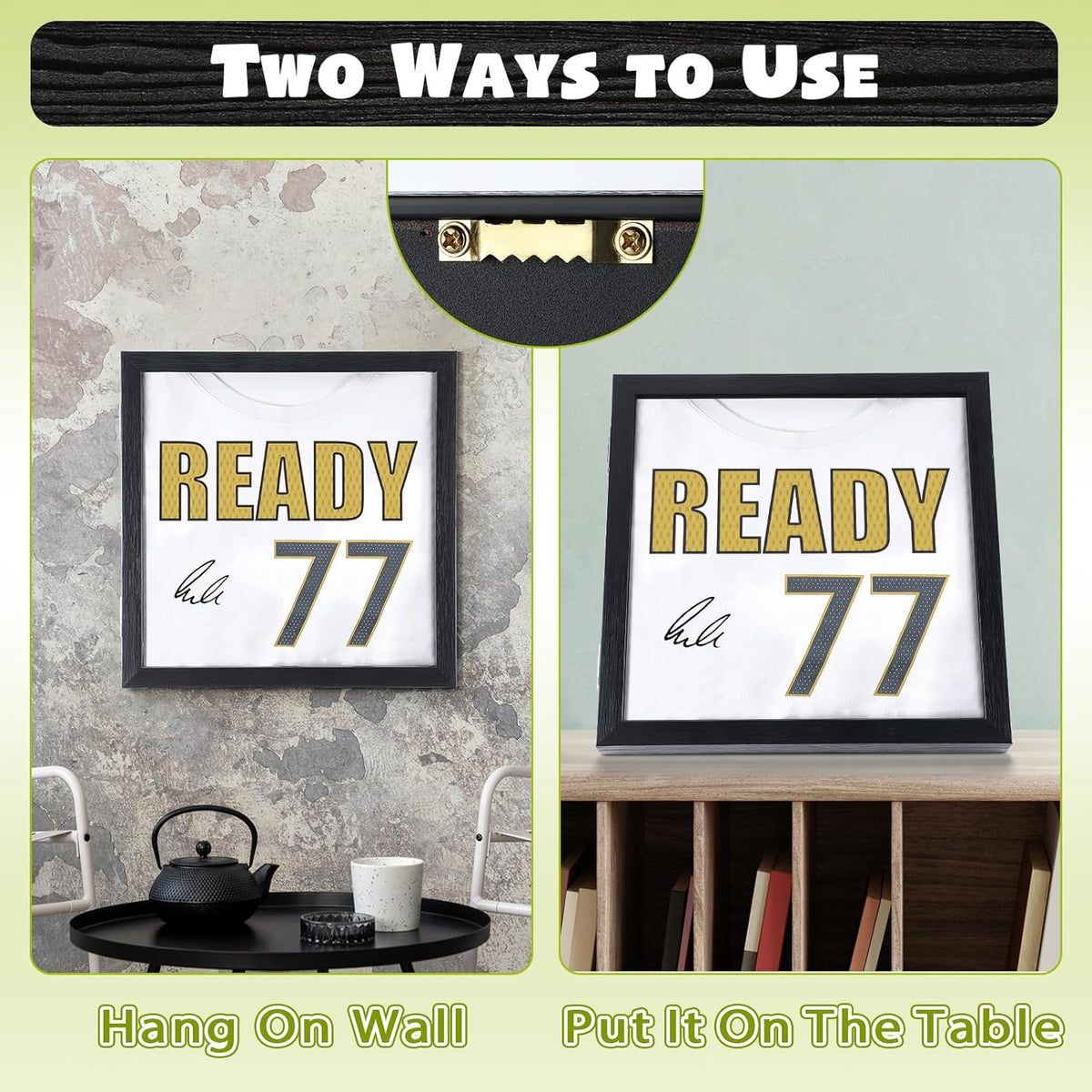 3PACK T Shirt Display Frame, 11.3" X 11.3" Black Imitation Wood Shadow Box | UV-Protective Acrylic, 1" Depth for