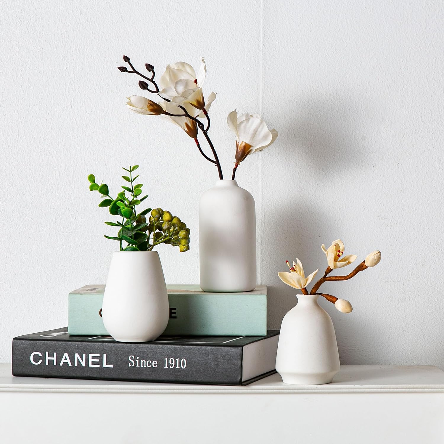 Ceramic Bud Vase / White / Set of 11
