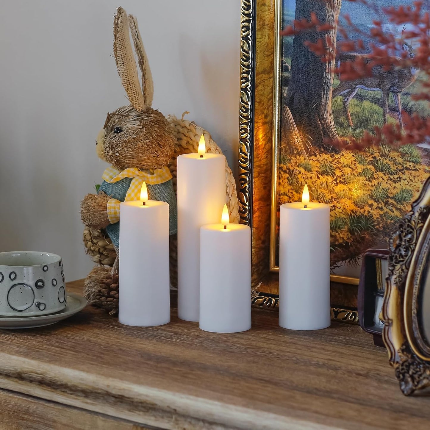 Flameless Waterproof 2.2" x4" 4" 5" 5" 6" 6" 7" 7" Pillar Candles with Remote Control and Timer, LED Battery Operated