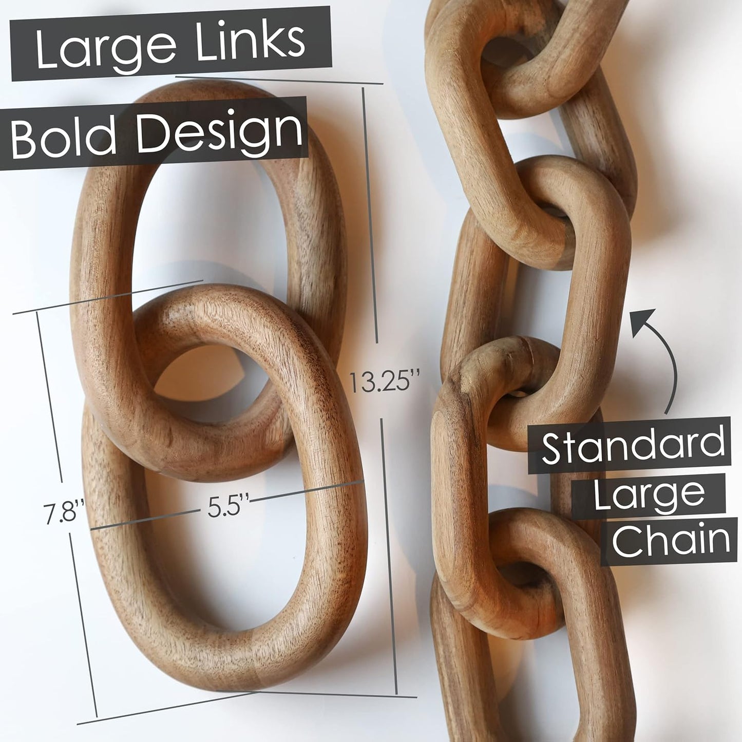 Wood Chain Link Decor / Natural