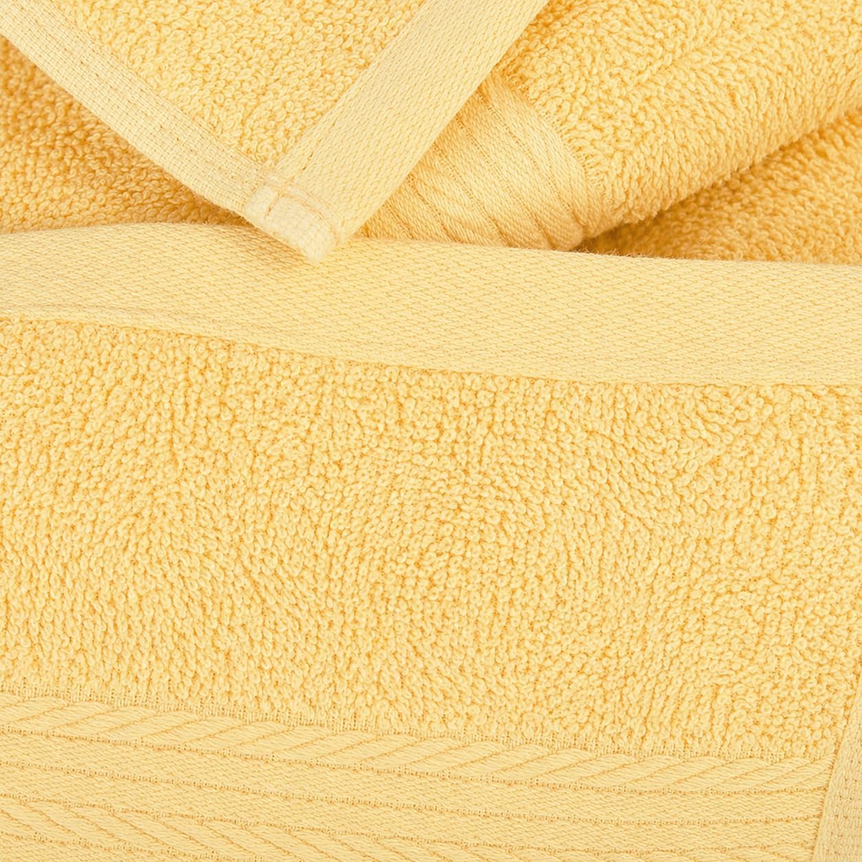 100% Cotton Hand Towels 18x28 Inches, 600 GSM, Soft & Absorbent, Set of 6, Yellow