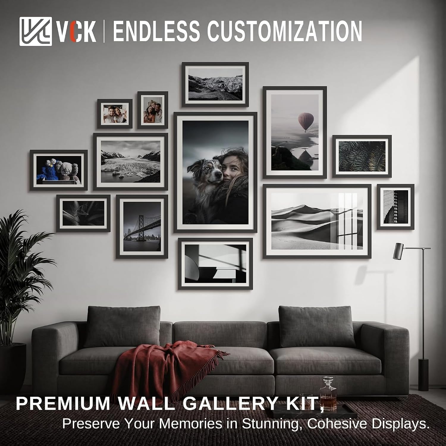 VCK 24x30 Poster Frame Solid Wood Black 3 Pack Picture Frames 24 x 30 Inches with Wall Mounting Hanging