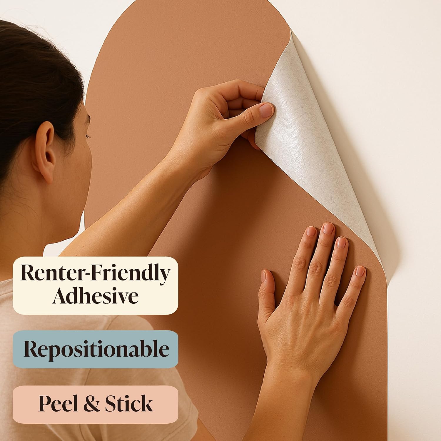 Magnetic Arch Wall Decal / Mocha / 24"W x 39"H