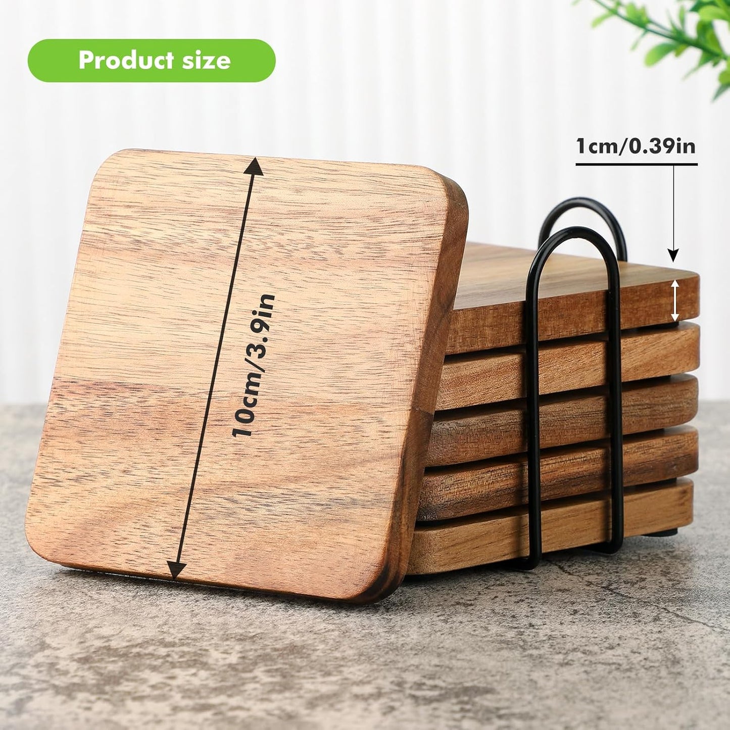 Holder / Wooden Coaster for Coffee / French / Set of 6