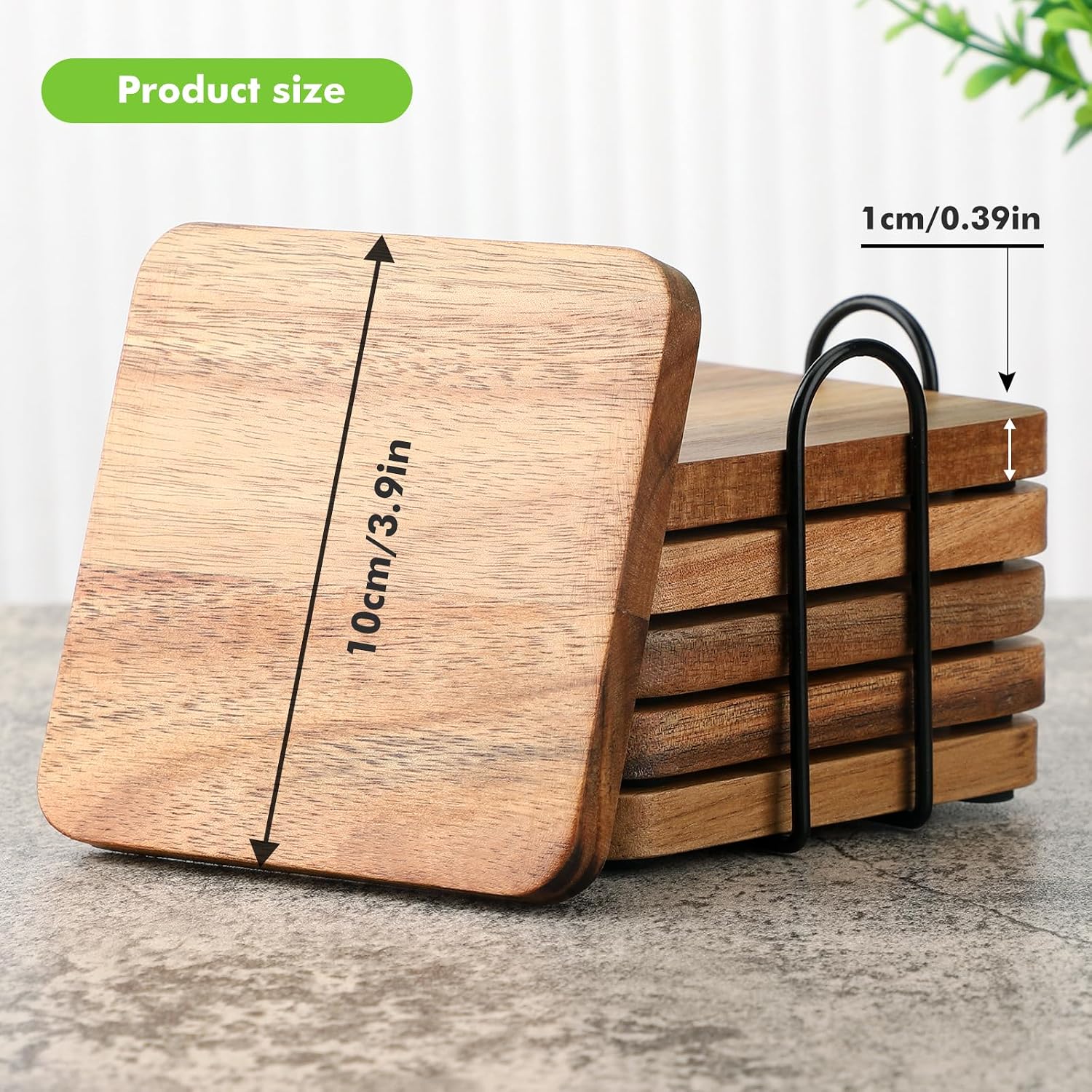 Holder / Wooden Coaster for Coffee / French / Set of 6