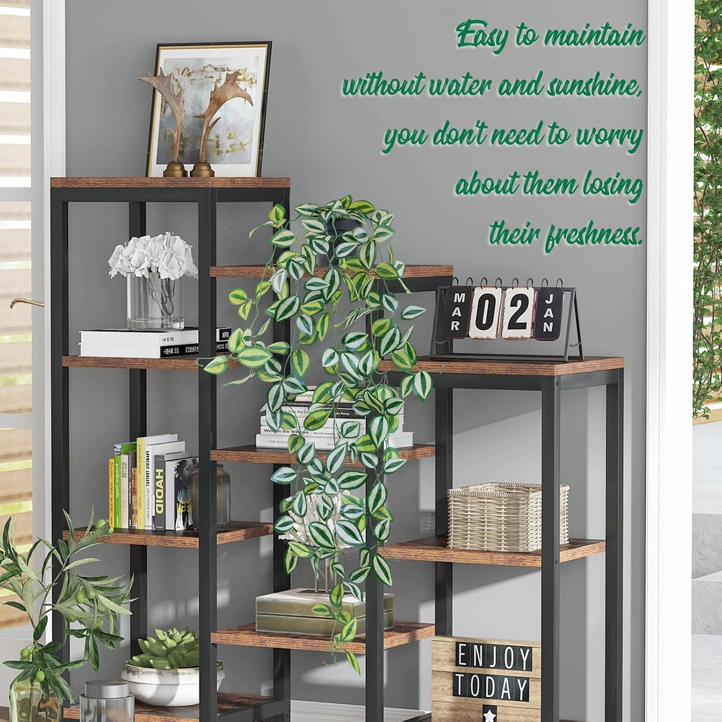 Fake Hanging Plants / Eyebrow / Green / Set of 2
