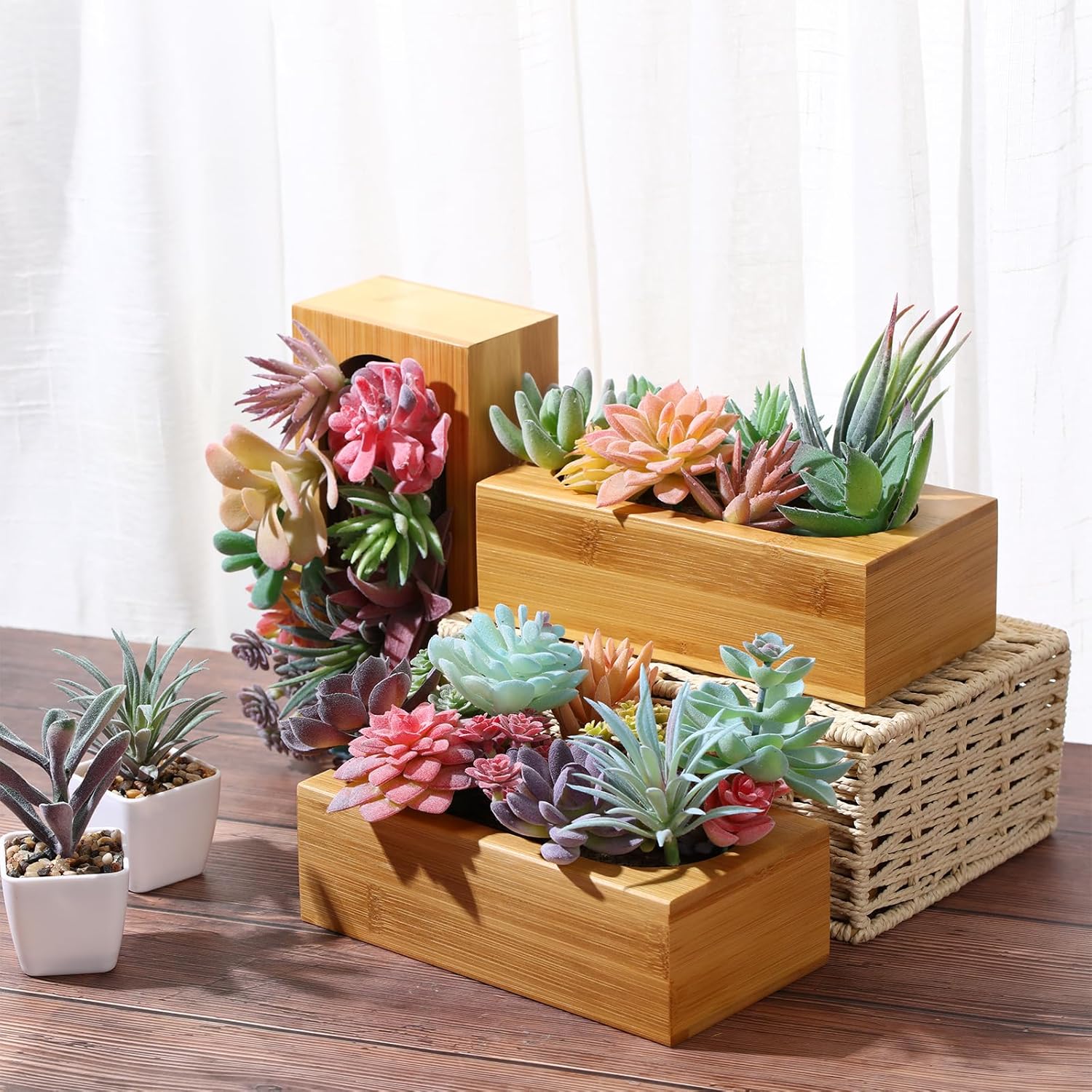 Artificial Succulent Plants Faux Realistic Fake Unpotted Mini Succulents for DIY Garden / Set of 40