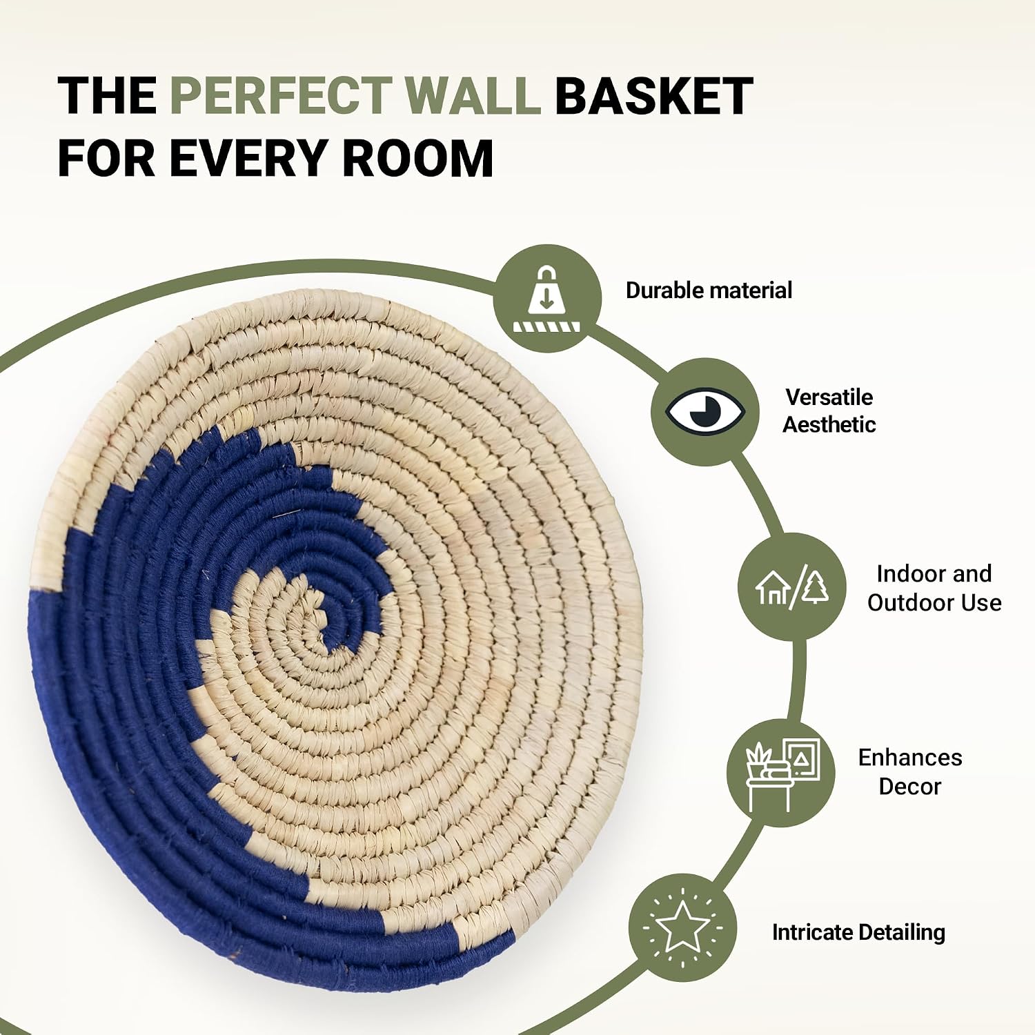 Handmade Woven Wall Basket Décor / Bundle / Natural