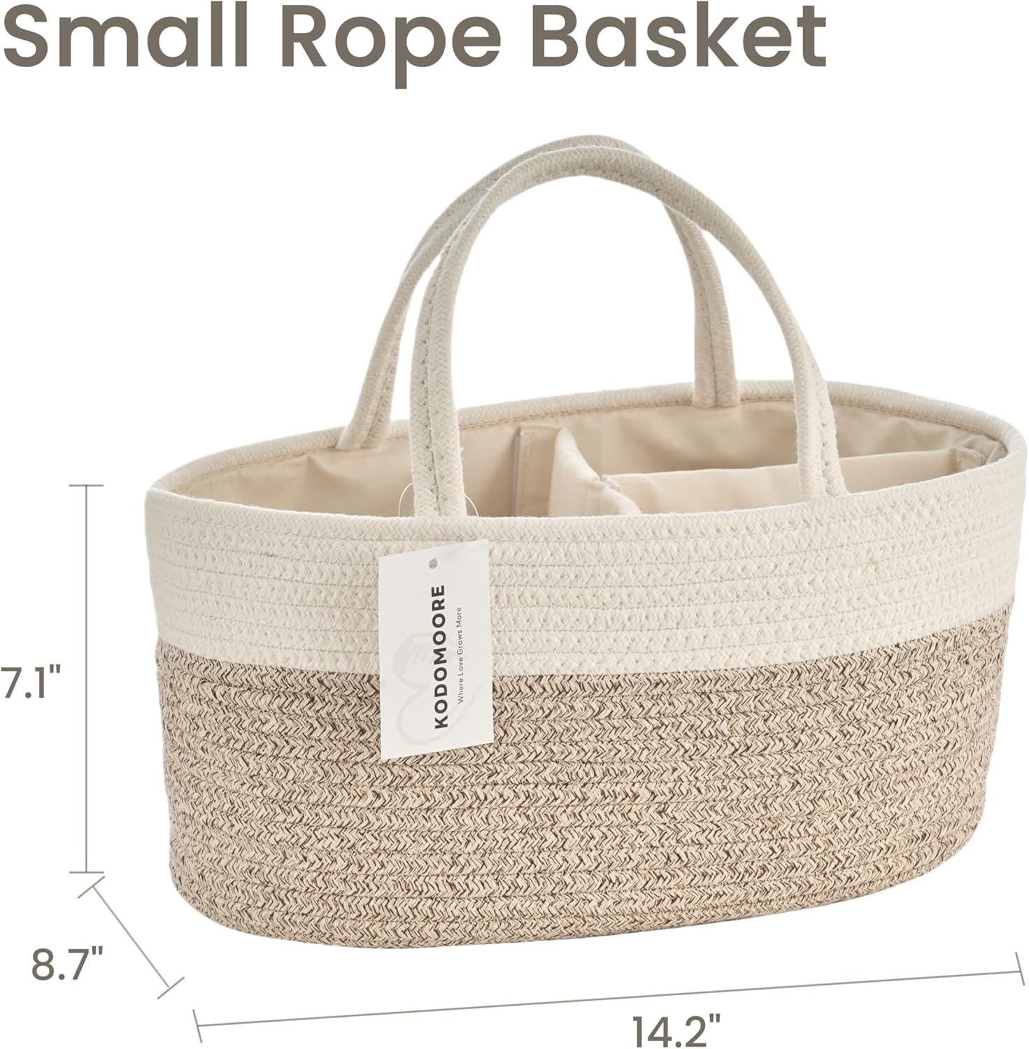 Baby Storage Basket / White&beige Brown / Small
