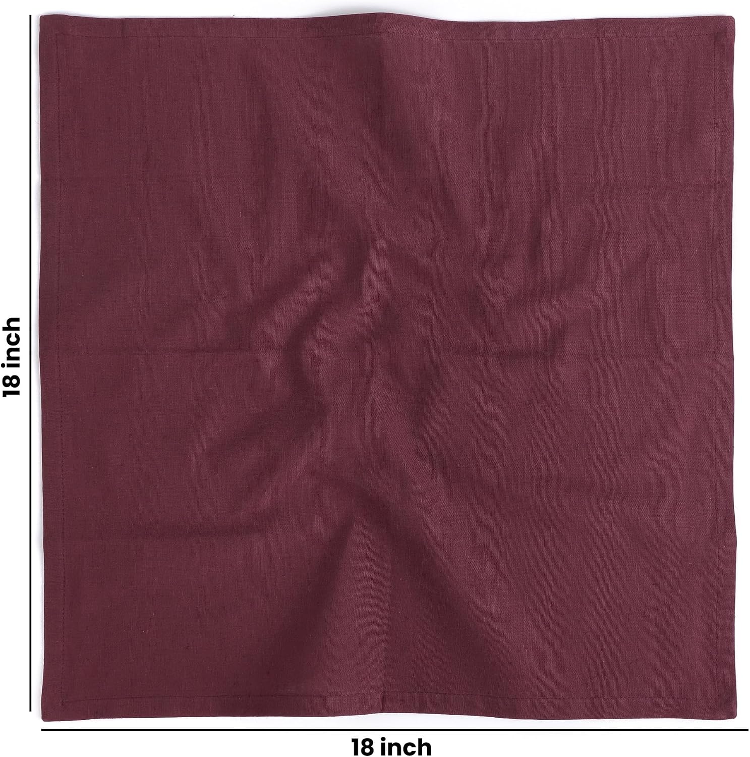 NATURALCRAFT Cloth Napkins Set of 12 Cotton Linen18x18 inch Wine | Washable Reusable Fabric Soft Durable Quality