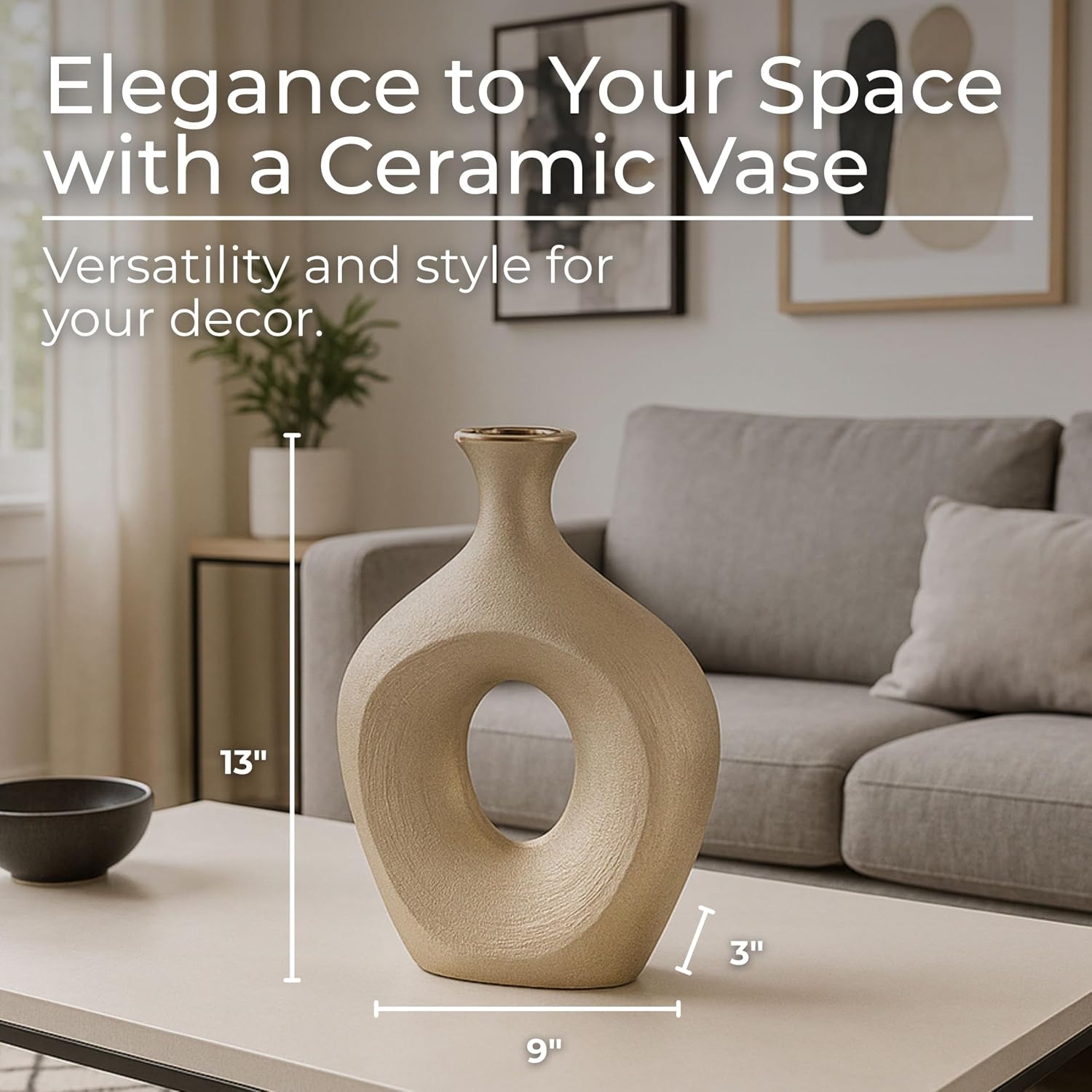 Ceramic Decorative Vases / Gold
