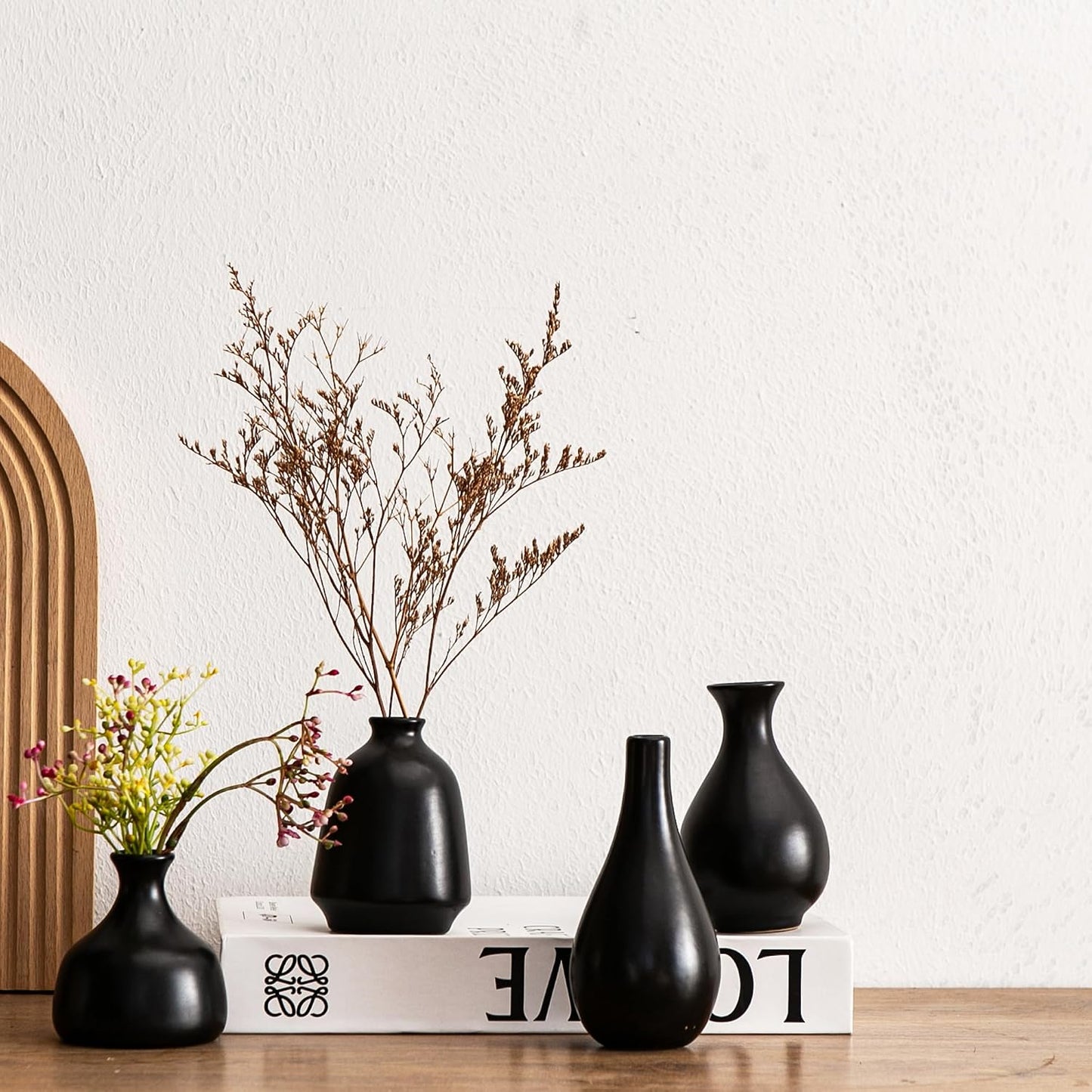 Ceramic Bud Vases / Black Bud Vases / Set of 11