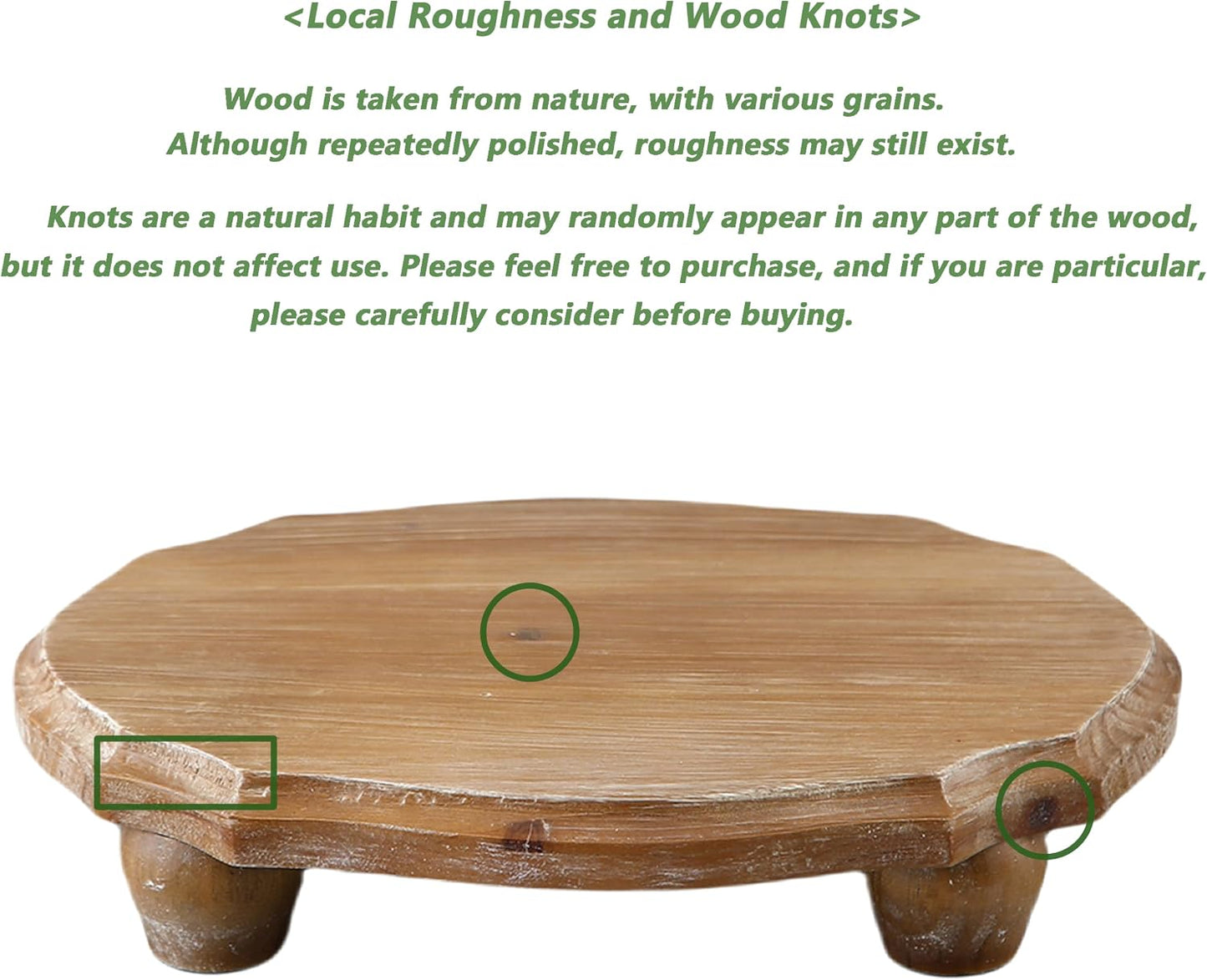 Farmhouse Pedestal Stand Tray / Wood