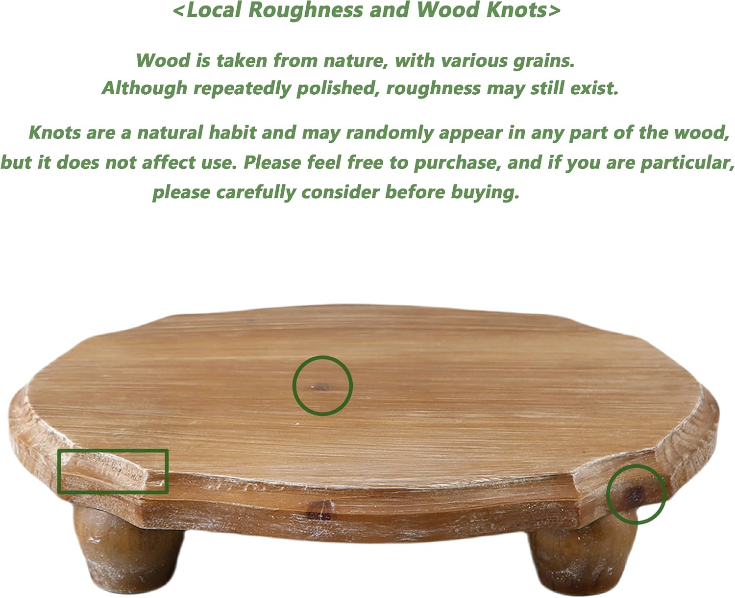 Farmhouse Pedestal Stand Tray / Wood